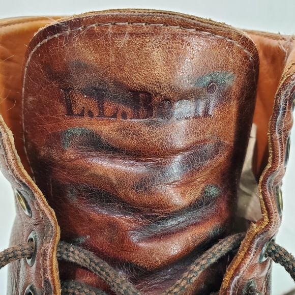 L.L. Bean Mens Vintage Distressed Brown Leather Boots Size 10.5 W Made In Canada - Picture 13 of 14